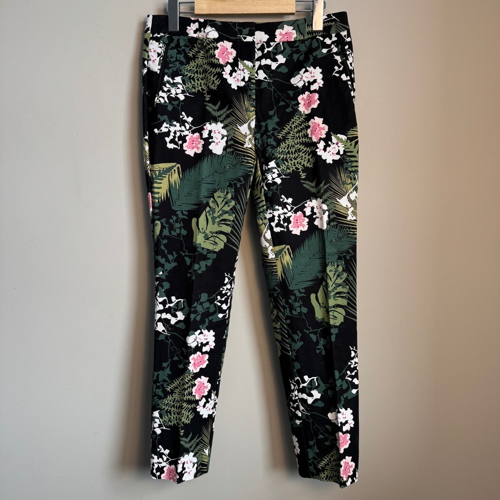 Adrianna Papell Womens‎ Size 4 Floral Pants Tropical Botanical Trousers Fairy